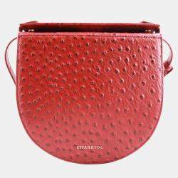 Pre Owned Charriol Bordeaux Leather Passion Ostrich Crossbody
