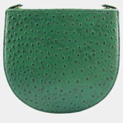 Pre Owned Charriol Green Leather Passion Ostrich Crossbody