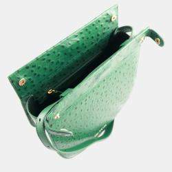 Pre Owned Charriol Green Leather Passion Ostrich Crossbody
