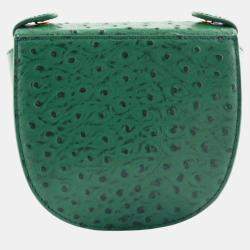 Pre Owned Charriol Green Leather Passion Ostrich Crossbody