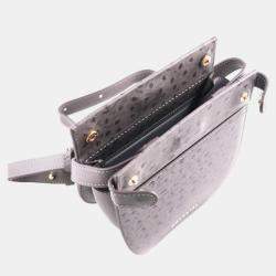 Charriol Grey Leather Passion Ostrich Crossbody