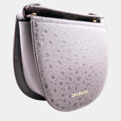 Charriol Grey Leather Passion Ostrich Crossbody
