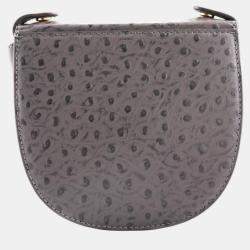Charriol Grey Leather Passion Ostrich Crossbody