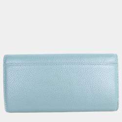 Pre Owned Charriol Light Blue Leather  Wallet