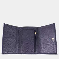 Pre Owned Charriol Blue Leather Carbon Wallet
