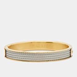 Pre Owned Charriol Forever Gold Tone Stainless Steel Bangle Bracelet L