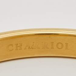 Pre Owned Charriol Forever Gold Tone Stainless Steel Bangle Bracelet L