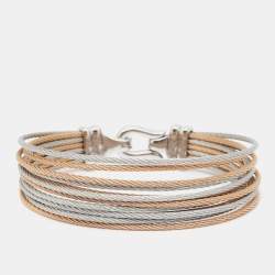 Charriol Brilliant Two Tone Meal Cable Bangle Bracelet