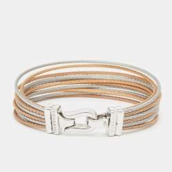 Charriol Brilliant Two Tone Meal Cable Bangle Bracelet
