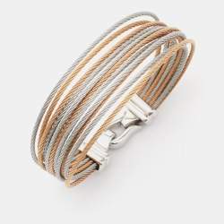 Charriol Brilliant Two Tone Meal Cable Bangle Bracelet