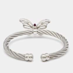 Charriol Butterlfly Enamel Silver Tone Bracelet