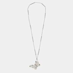 Charriol  Butterfly Enamel Silver Tone Necklace