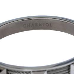 Charriol Steel Forever Studded Twisted Cable Cuff Bracelet L