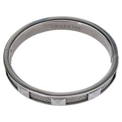 Charriol Steel Forever Studded Twisted Cable Cuff Bracelet L