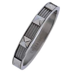 Charriol Steel Forever Studded Twisted Cable Cuff Bracelet L