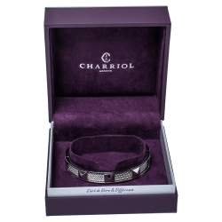 Charriol Steel Forever Studded Twisted Cable Cuff Bracelet L