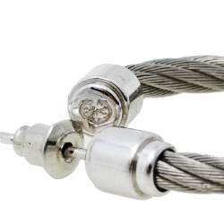 Pre Owned Charriol Celtic Silver Tone Cable Hoop Earrings