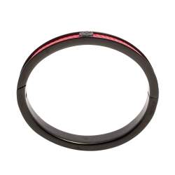 Pre Owned Charriol Pink/Black Steel PVD Forever Twisted Cable Bangle Bracelet M