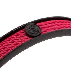 Pre Owned Charriol Pink/Black Steel PVD Forever Twisted Cable Bangle Bracelet M