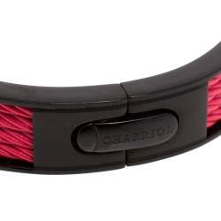 Pre Owned Charriol Pink/Black Steel PVD Forever Twisted Cable Bangle Bracelet M