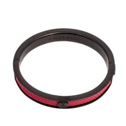 Pre Owned Charriol Pink/Black Steel PVD Forever Twisted Cable Bangle Bracelet M