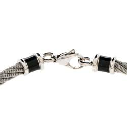 Charriol Silver Tone Cable Wire Enamel Choker Necklace