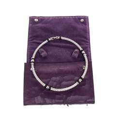Charriol Silver Tone Cable Wire Enamel Choker Necklace