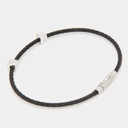 Charriol Laetitia Black PVD Coated Steel Mother of Pearl Station Bangle Braclet
