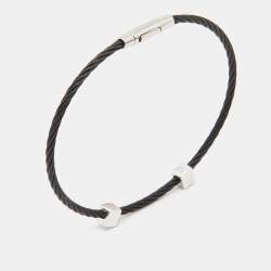 Charriol Laetitia Black PVD Coated Steel Mother of Pearl Station Bangle Braclet