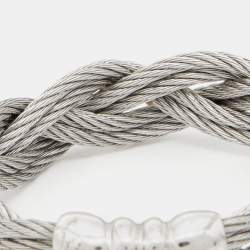 Pre Owned Charriol Silver Tone Braided Cable Ring Size 54