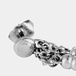 Pre Owned Charriol Pearl Stainless Steel and Bronze PVD Brown Pearls Dangle Push Back Earrings