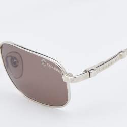Pre Owned Charriol Silver/Grey PC 7004 Rectangle Sunglasses