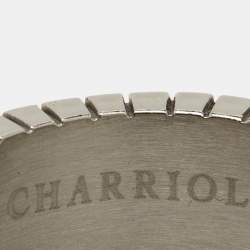 Pre Owned Charriol Silver & Blue Twisted Cable Loved Band Ring Size 62