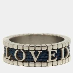 Pre Owned Charriol Silver & Blue Twisted Cable Loved Band Ring Size 62