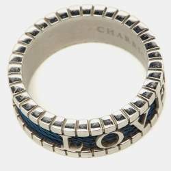 Pre Owned Charriol Silver & Blue Twisted Cable Loved Band Ring Size 62