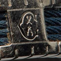 Pre Owned Charriol Silver & Blue Twisted Cable Loved Band Ring Size 62