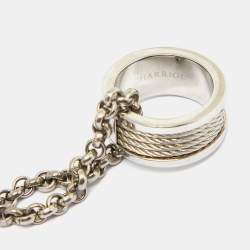 Pre Owned Charriol Silver Chain & Twisted Cable Ring Pendant Forever Necklace