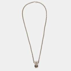 Pre Owned Charriol Silver Chain & Twisted Cable Ring Pendant Forever Necklace