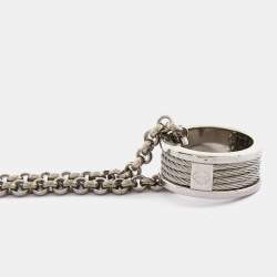 Pre Owned Charriol Silver Chain & Twisted Cable Ring Pendant Forever Necklace