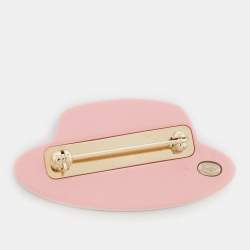 Pre Owned Chanel Hat Resin Gold Tone Brooch