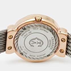 Pre Owned Charriol Mother Of Pearl Gold Plated And Stainless Steel St-Tropez ST30PC.560.014 Women's Wristwatch 30 mm