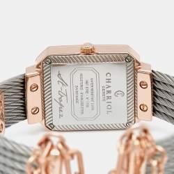 Pre Owned Charriol Mother Of Pearl Diamond Two-Tone Stainless Steel St-Tropez STREP-560-001 Women's Wristwatch 30 mm