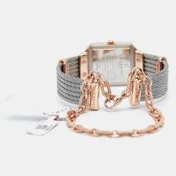 Pre Owned Charriol Mother Of Pearl Diamond Two-Tone Stainless Steel St-Tropez STREP-560-001 Women's Wristwatch 30 mm