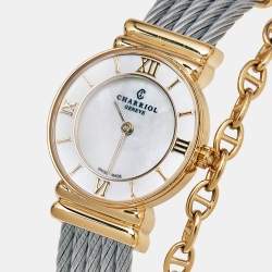 Pre Owned Charriol Mother Of Pearl Two-Tone Stainless Steel ST-Tropez Ref.028/3 Women's Wristwatch 24.50 mm