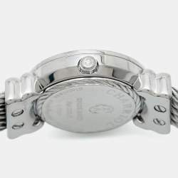 Pre Owned Charriol Mother Of Pearl Diamond Stainless Steel St Tropez Classic Ref. 028/2 Women's Wristwatch 24.50 mm