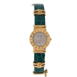 Philippe Charriol Yellow Mother Of Pearl Gold Plated Leather 28_9