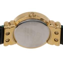 Pre Owned Philippe Charriol Yellow Mother Of Pearl Gold Plated Leather 28_9-12218 Women's Wristwatch 24 mm