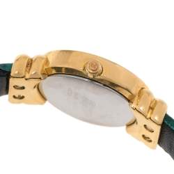 Pre Owned Philippe Charriol Yellow Mother Of Pearl Gold Plated Leather 28_9-12218 Women's Wristwatch 24 mm