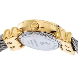 Charriol White Mother of Pearl Stainless Steel Gold Plated St-Tropez Ref.028/2 Women's Wristwatch 24.50 mm