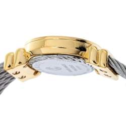 Charriol White Mother of Pearl Stainless Steel Gold Plated St-Tropez Ref.028/2 Women's Wristwatch 24.50 mm